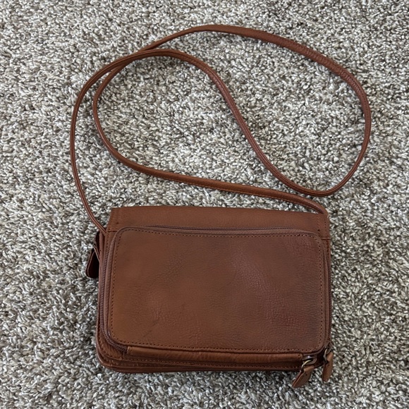 Fossil Tan/Brown Leather Crossbody Bag - Picture 6 of 13